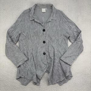 Mill Valley Clothing Company Tunic Top Lagenlook Linen Blend Shirt XL Striped